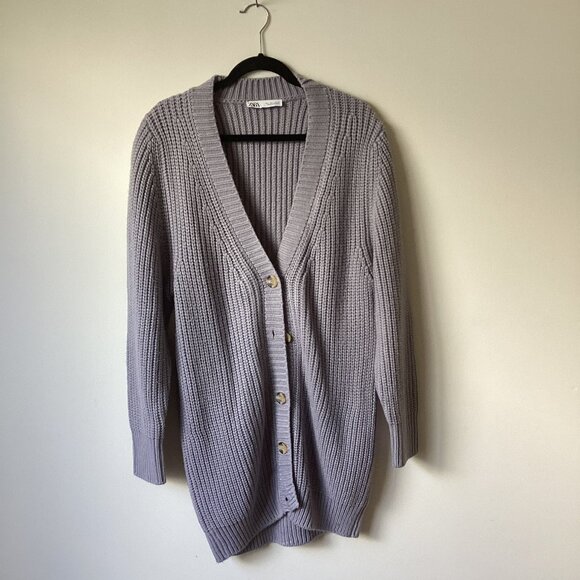 Zara long cardigan fisherman's knit - Picture 1 of 4